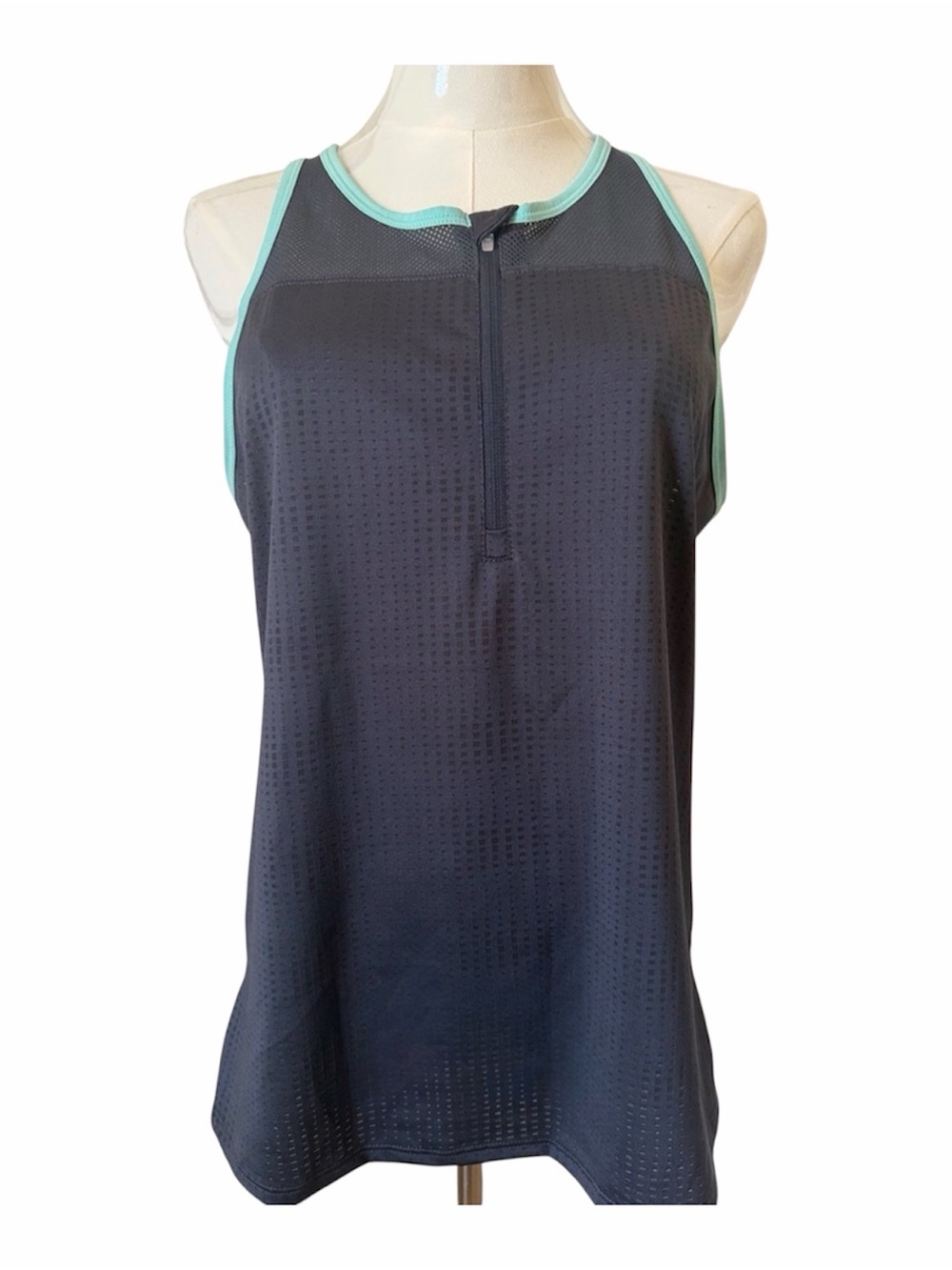 Lija Gray With Mint Green Trim Racerback Athletic Tennis/Golf Tank Top Size L/G